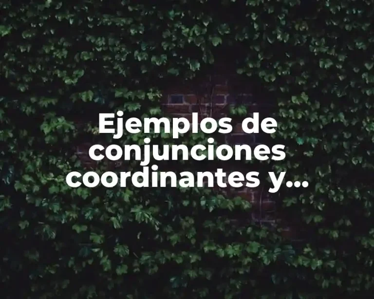 Ejemplos de conjunciones coordinantes y subordinantes