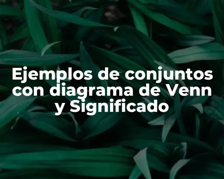 Ejemplos de conjuntos con diagrama de Venn y Significado