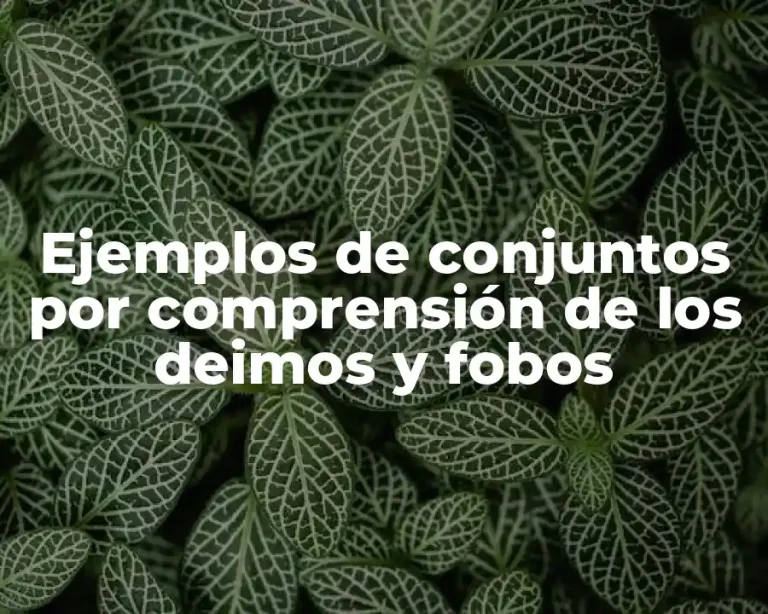 Ejemplos de conjuntos por comprensión de los deimos y fobos