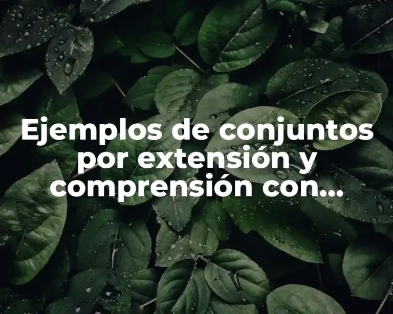 Ejemplos de conjuntos por extensión y comprensión con números y Significado