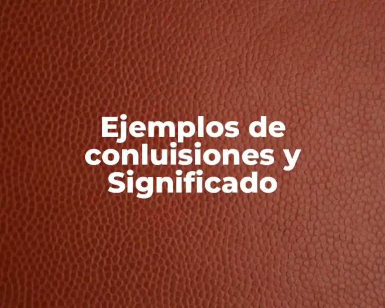 Ejemplos de conluisiones y Significado