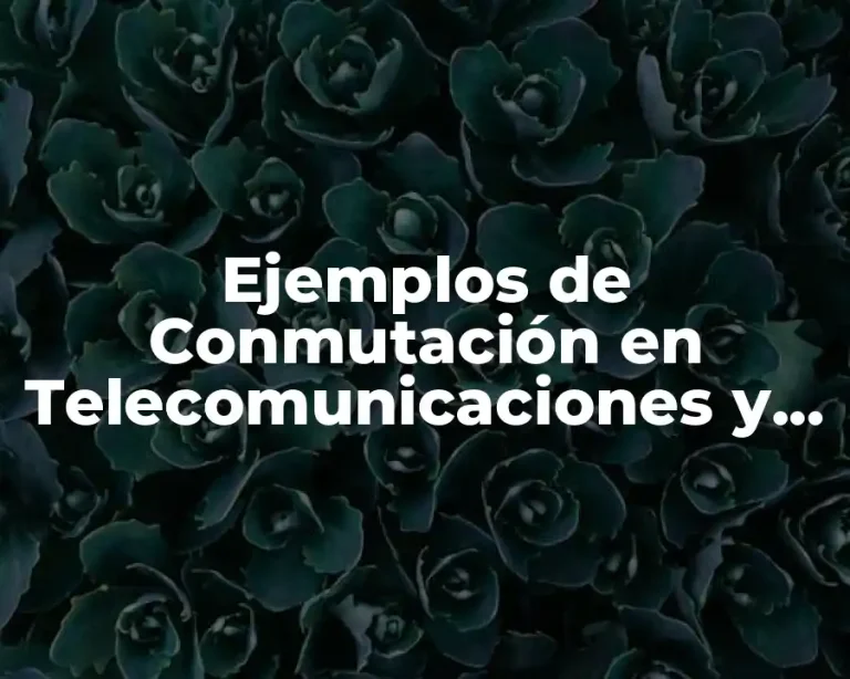 Ejemplos de Conmutación en Telecomunicaciones y Significado