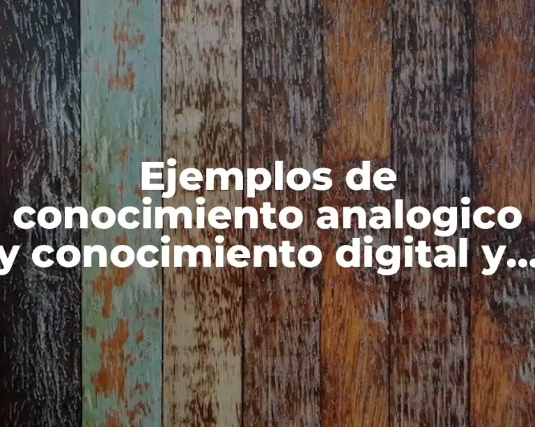 Ejemplos de conocimiento analogico y conocimiento digital y Significado