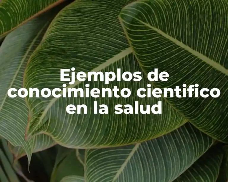 Ejemplos de conocimiento cientifico en la salud