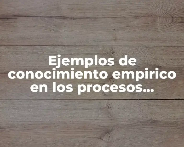 Ejemplos de conocimiento empirico en los procesos industriales
