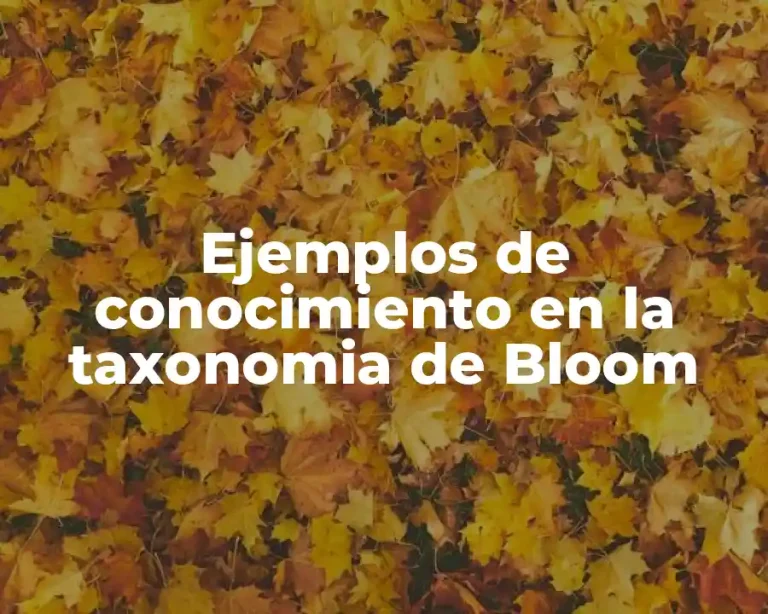 Ejemplos de conocimiento en la taxonomia de Bloom
