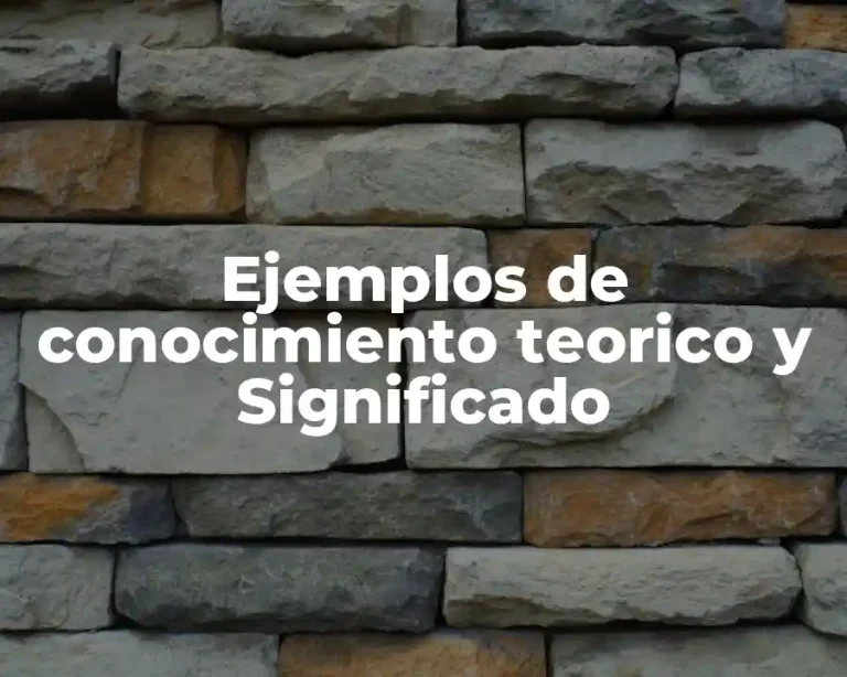 Ejemplos de conocimiento teorico y Significado