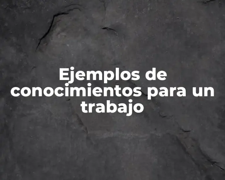 Ejemplos de conocimientos para un trabajo