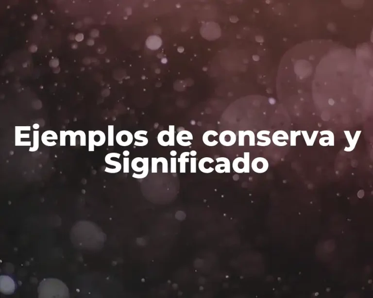 Ejemplos de conserva y Significado
