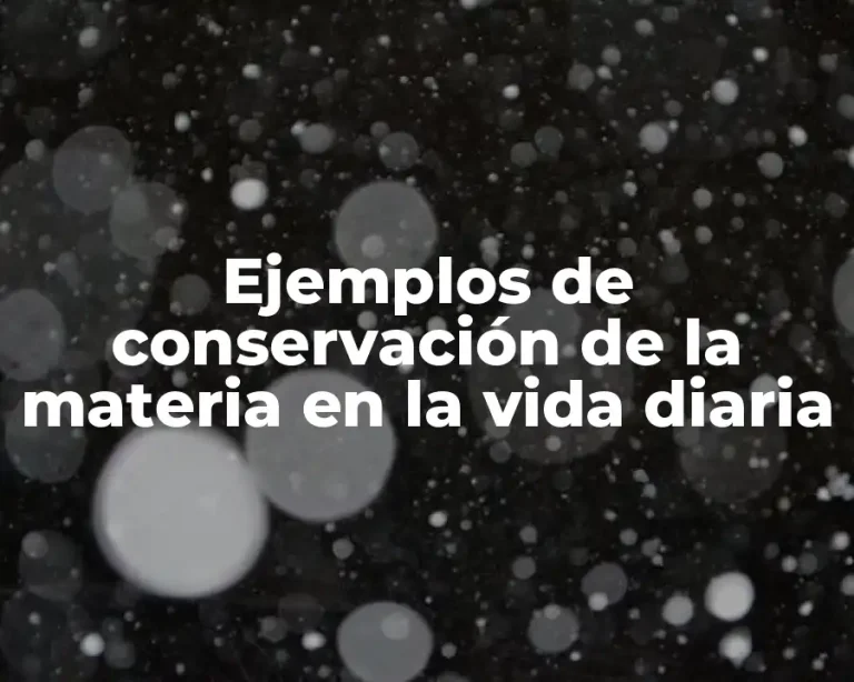 Ejemplos de conservación de la materia en la vida diaria