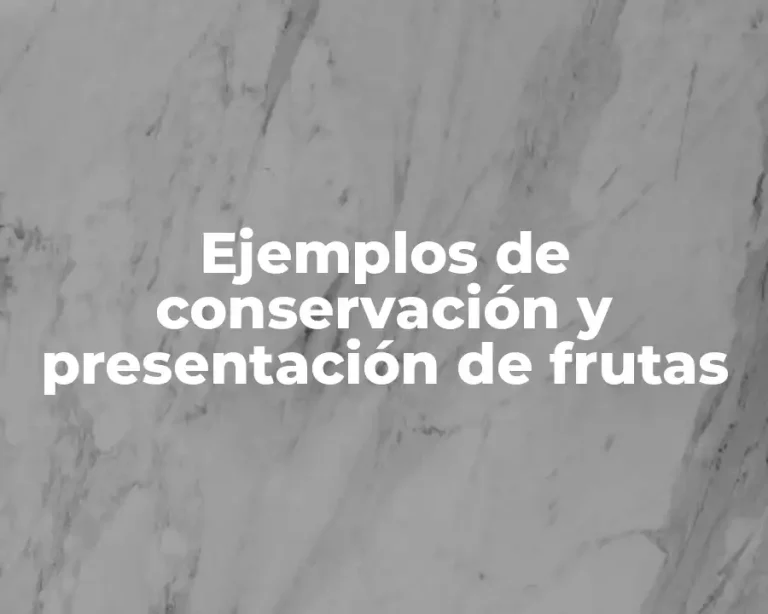 Ejemplos de conservación y presentación de frutas