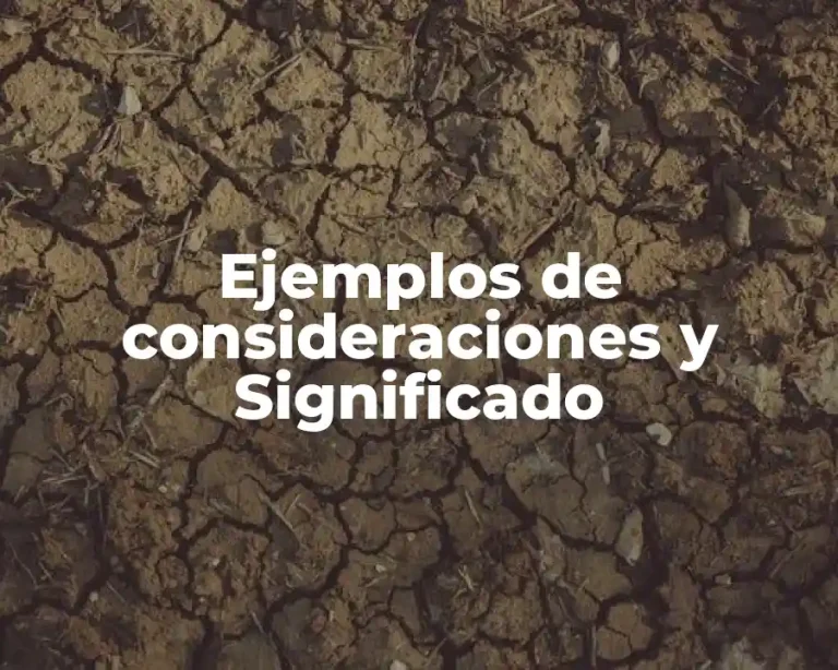 Ejemplos de consideraciones y Significado