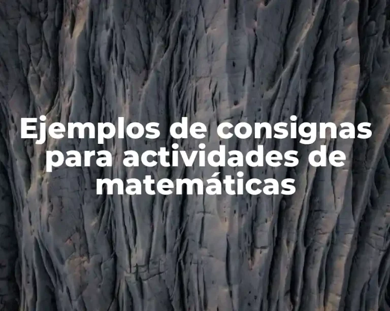 Ejemplos de consignas para actividades de matemáticas