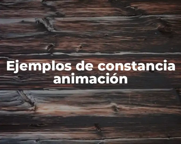 Ejemplos de constancia animación