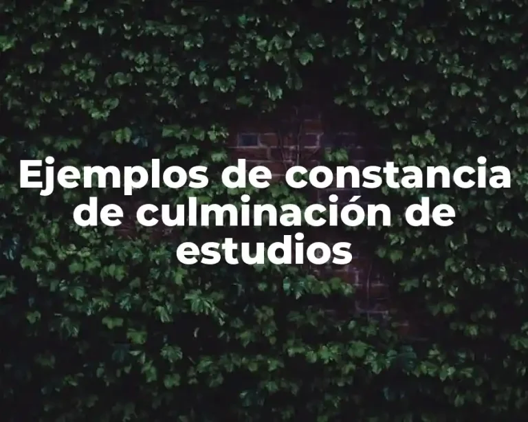 Ejemplos de constancia de culminación de estudios