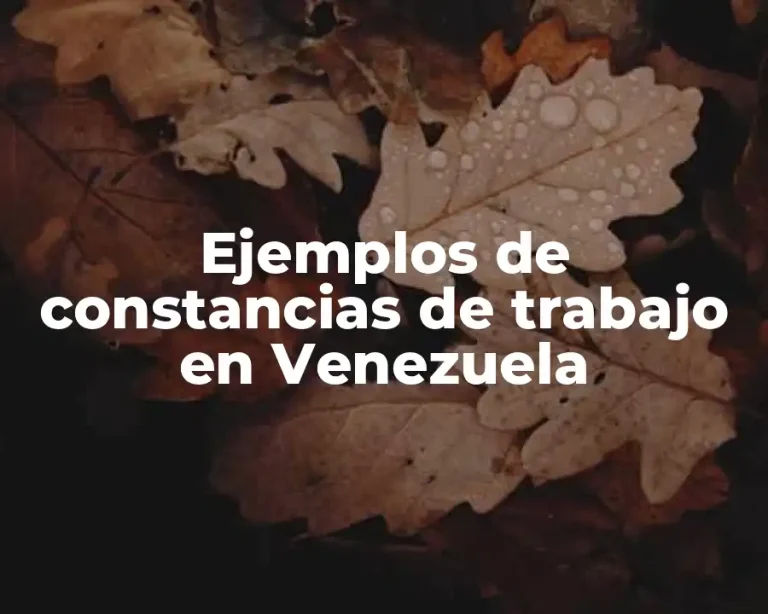 Ejemplos de constancias de trabajo en Venezuela