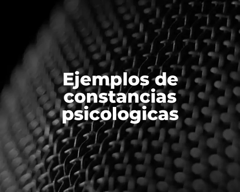 Ejemplos de constancias psicologicas