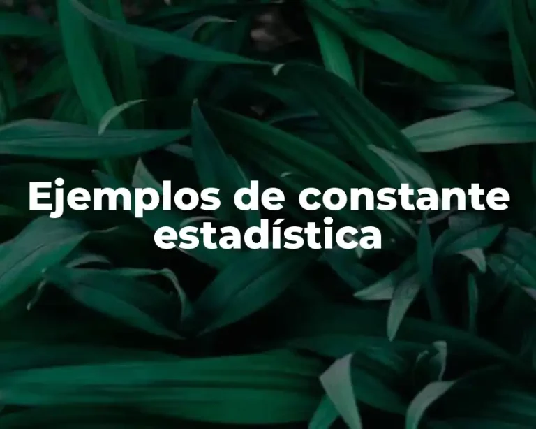 Ejemplos de constante estadística