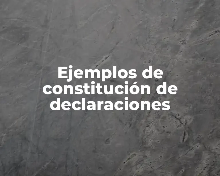 Ejemplos de constitución de declaraciones