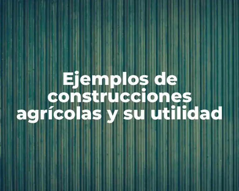 Ejemplos de construcciones agrícolas y su utilidad