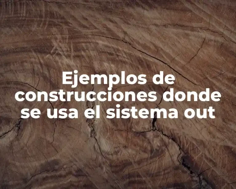 Ejemplos de construcciones donde se usa el sistema out