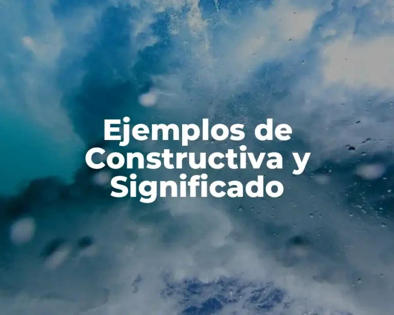 Ejemplos de Constructiva y Significado