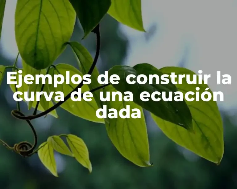 Ejemplos de construir la curva de una ecuación dada