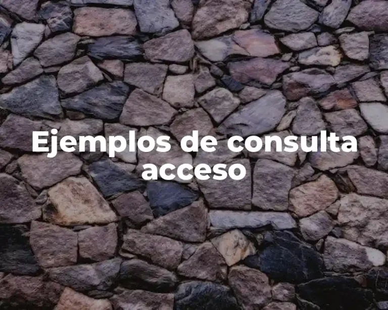 Ejemplos de consulta acceso