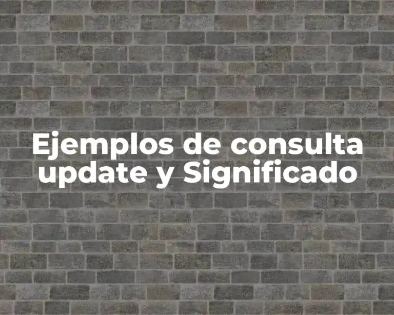 Ejemplos de consulta update y Significado