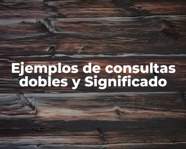 Ejemplos de consultas dobles y Significado