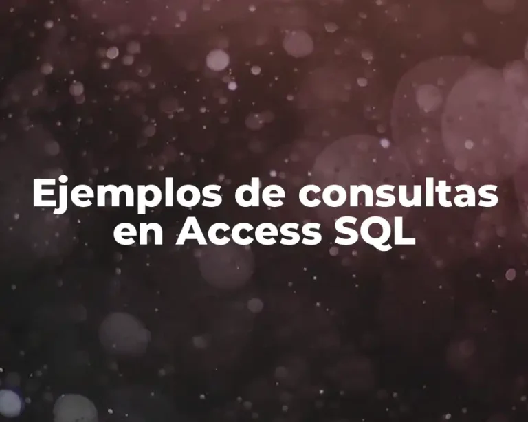 Ejemplos de consultas en Access SQL