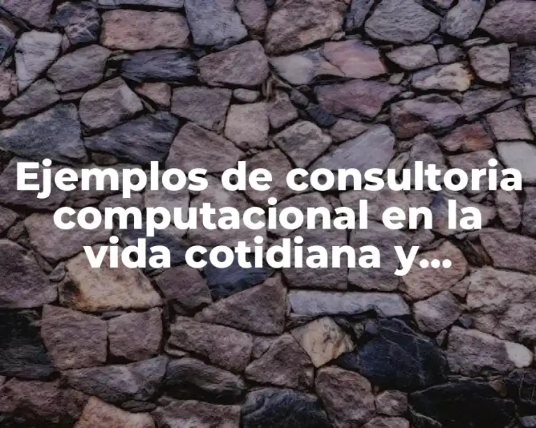 Ejemplos de consultoria computacional en la vida cotidiana y Significado