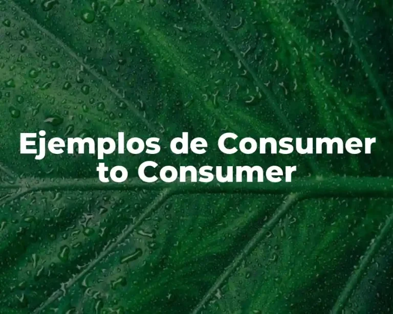 Ejemplos de Consumer to Consumer