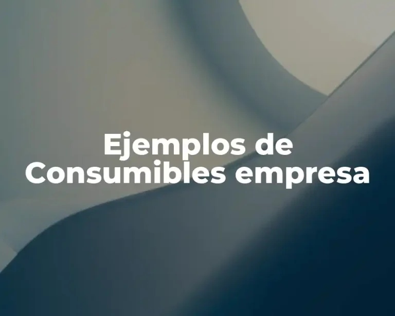 Ejemplos de Consumibles empresa