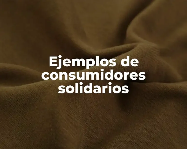 Ejemplos de consumidores solidarios