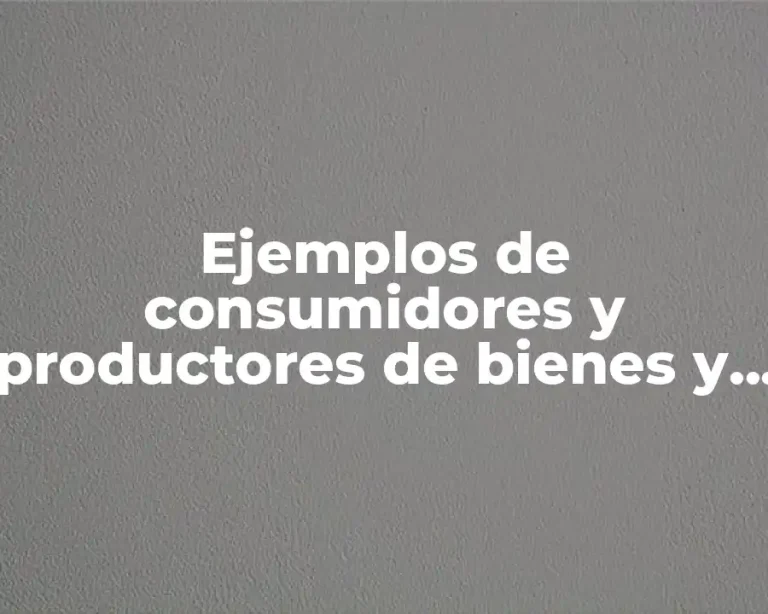 Ejemplos de consumidores y productores de bienes y servicios