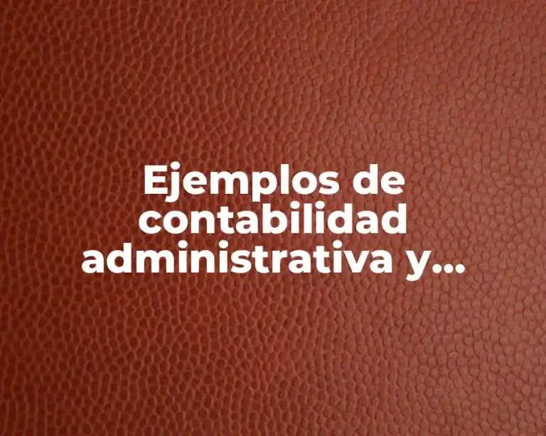 Ejemplos de contabilidad administrativa y Significado
