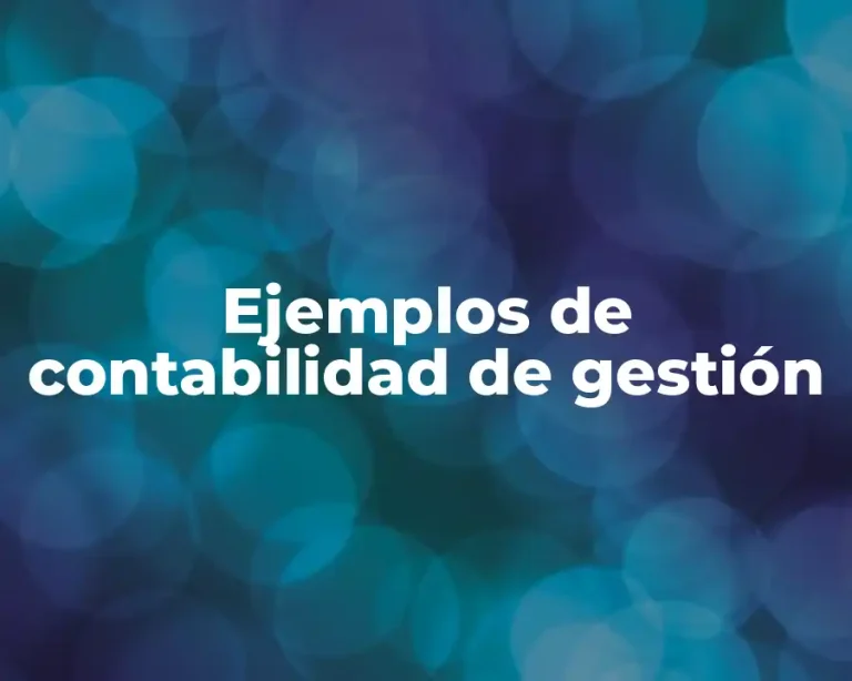 Ejemplos de contabilidad de gestión