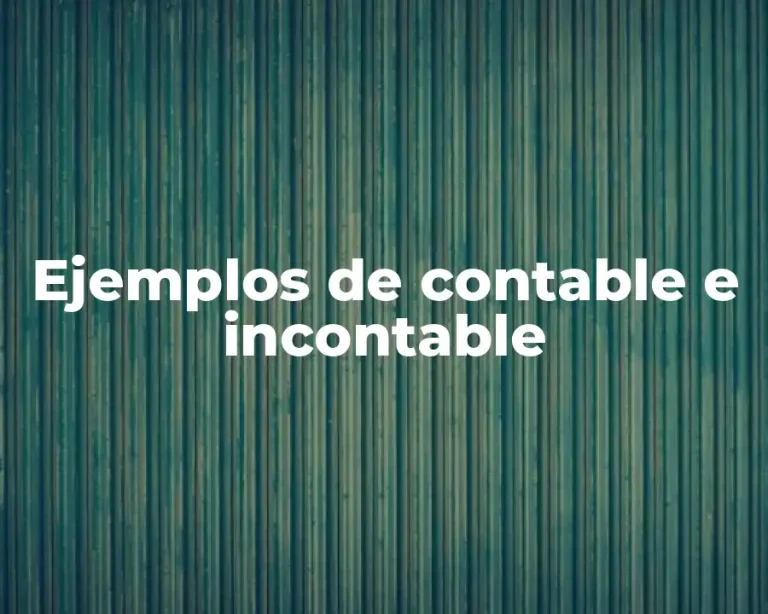 Ejemplos de contable e incontable
