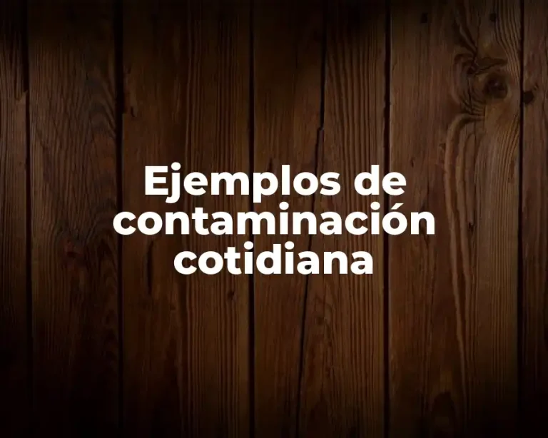 Ejemplos de contaminación cotidiana