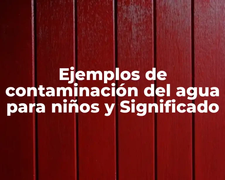 Ejemplos de contaminación del agua para niños y Significado