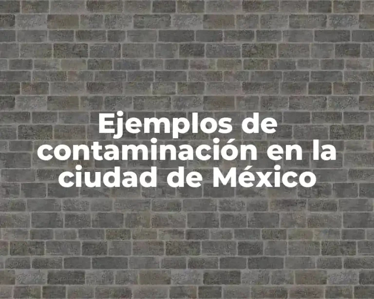 Ejemplos de contaminación en la ciudad de México