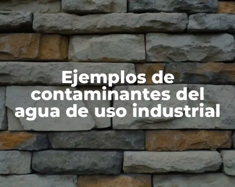 Ejemplos de contaminantes del agua de uso industrial