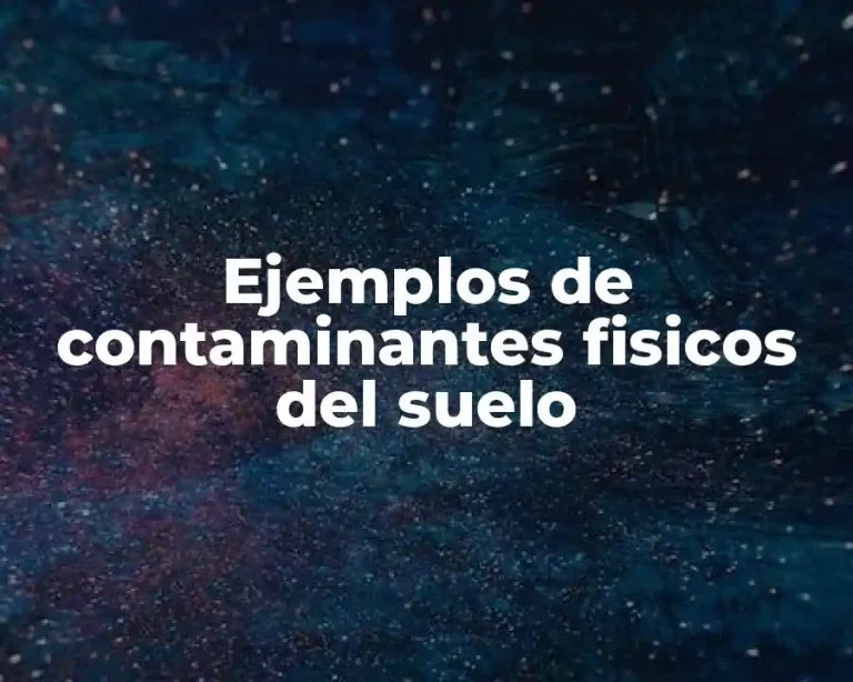 Ejemplos de contaminantes fisicos del suelo