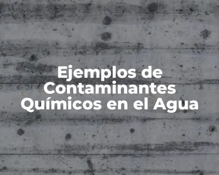 Ejemplos de Contaminantes Químicos en el Agua