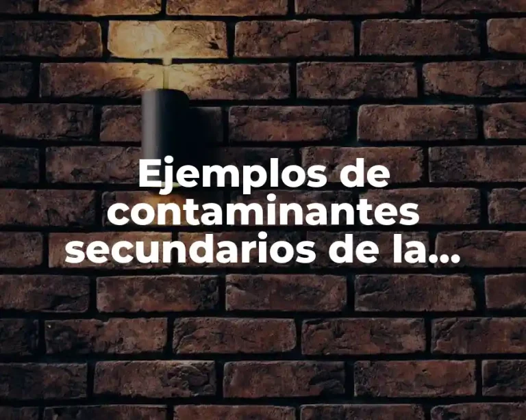 Ejemplos de contaminantes secundarios de la atmósfera