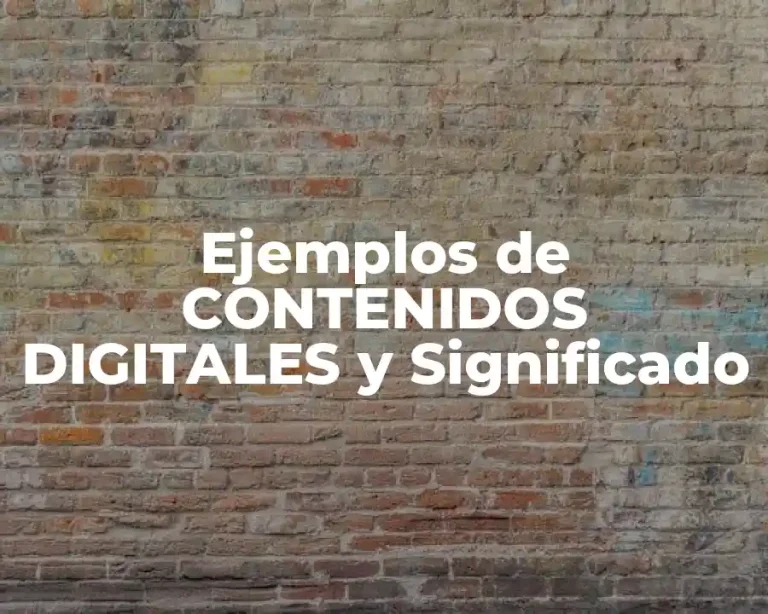 Ejemplos de CONTENIDOS DIGITALES y Significado