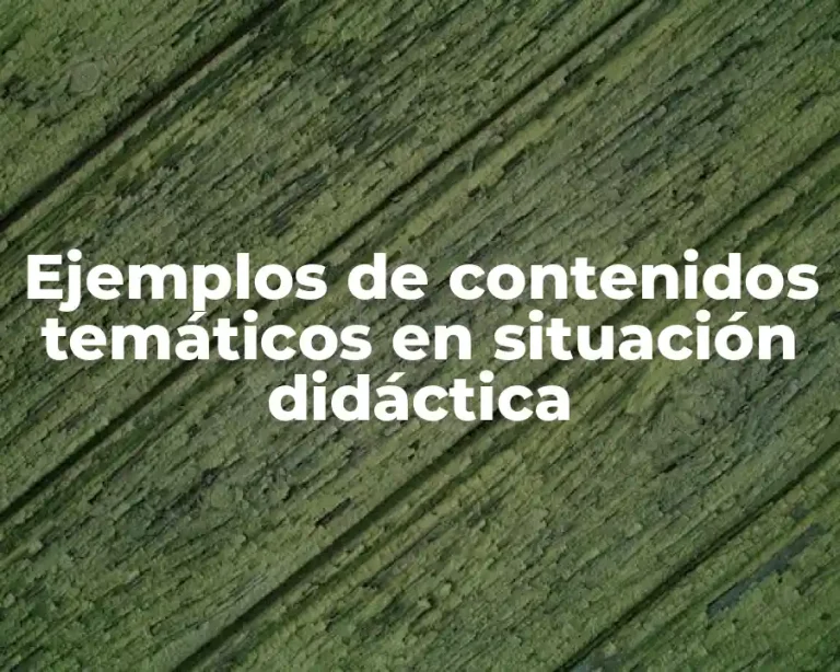 Ejemplos de contenidos temáticos en situación didáctica