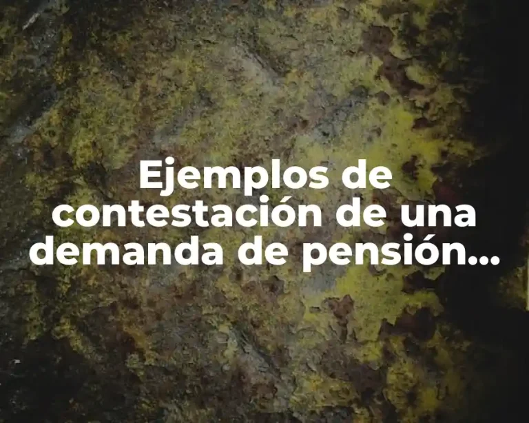 Ejemplos de contestación de una demanda de pensión alimenticia