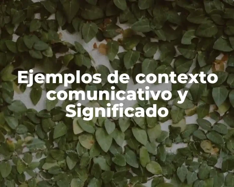Ejemplos de contexto comunicativo y Significado
